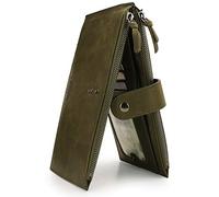 Otto Angelino Genuine Leather 2 Compartment Bifold Wallet with Phone Compatible Slots - RFID Blocking (Khaki)