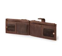 Otto Angelino Genuine Leather 2 Compartment Bifold Wallet with Phone Compatible Slots - RFID Blocking (Dunkelbraun)