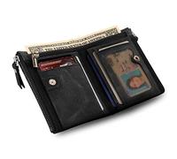 Otto Angelino Mehrzweck-Geldbörse aus echtem Leder, zweifach faltbar, ID-Kartenhalter - RFID-Blockierung - Unisex