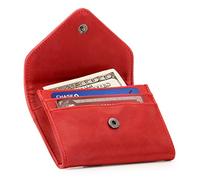 Otto Angelino Münz- und Kreditkarten-Organizer aus Leder - RFID-Blockierung - Unisex - Rot