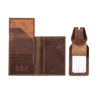 Otto Angelino Reisepass-Etui aus echtem Leder - RFID-Blockierung mit Ticketfach und Gepäckanhängern