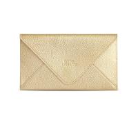 Otto Angelino Schlanke Geldbörsen-Clutch aus echtem Leder - Mehrere Fächer für Geld, Ausweis, Karten, Smartphone, RFID-Blockierung - Unisex - Gold