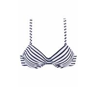 Bügel-Bikini-Top VENICE BEACH "Summer", Damen, Gr. 44, Cup E, blau (weiß, marine, gestreift), Polyamid, Xtra Life LYCRA, gestreift, Bikini-Oberteile, mit Doppelträgern (748004-44) weiß, marine, gestre