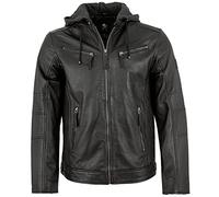 Otto Kern - Herren Echtleder Lederjacke Kapuze Lammnappa schwarz Größe 48