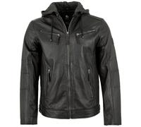 OTTO KERN - Herren Lederjacke Kapuze Lammnappa schwarz : 48