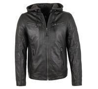 OTTO KERN - Herren Lederjacke Kapuze Lammnappa schwarz : 52