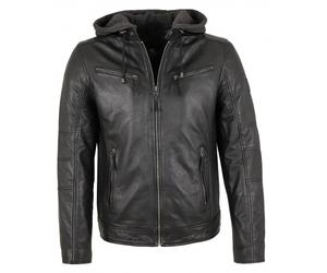 OTTO KERN - Herren Lederjacke Kapuze Lammnappa schwarz : 54