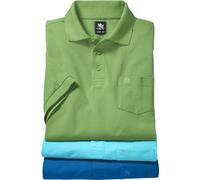 Otto Kern Poloshirt Herren 3er Pack, T-Shirt mit Polokragen aus 100% Baumwolle, 3 Polohemden Herren Kurzarm im Set, Bunt, Gr. L
