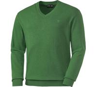 Otto Kern Pullover Herren mit V-Ausschnitt, Strickpullover aus 100% Baumwolle, Bequemes Sweatshirt in Regular-Fit Passform, Grün, Gr. L