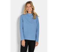 Rundhalspullover GOLDNER "Langarm Ottoman-Design, Turtleneck", Damen, Gr. 52, blau, Obermaterial: 47% Polyester PES. 47% Viskose CV. 6% Elasthan EL., Pullover Rundhalspullover, Turtleneck (50166607-52