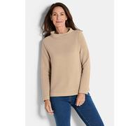 Rundhalspullover GOLDNER "Langarm Ottoman-Design, Turtleneck", Damen, Gr. 52, beige, Obermaterial: 47% Polyester PES. 47% Viskose CV. 6% Elasthan EL., Pullover Rundhalspullover, Turtleneck (69033655-5
