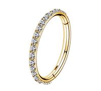 OUFER 16G Rostfreier Stahl Knorpel Ohrringe Fünf Petal Clear CZ Blume Tragus Helix Earrings Knorpel Ohrstecker gold-20G-10mm