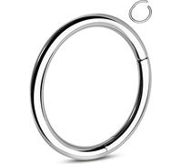 OUFER 18G 1.0mm Nasenpiercing Titan Nasenring Nasen Helix Piercing Hoop Nase Nostril Stecker Nasenstecker Schmuck Rook Tragus Conch Daith Earring Frauen Männer 10mm