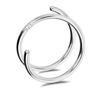 OUFER 20G 8 mm Nose Piercing Silver 925 Double Hoop Nose Ring Nose Ring Spiral Nose Piercing Nose Stud Nostril Plug Nose Stud Jewellery Nose Earring Women Men