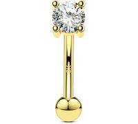 OUFER 9ct Real Gold RoundRook Piercing Daith 16G Eyebrow Curved Barbell Helix Conch Ring CZ Cartilage Earrings Earring Small Lip Ring Lip Labret Banana Tragus Gift Jewellery 8 mm