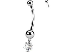 OUFER Body Piercing Bauchnabelpiercing Belly Button Bars Titan Navel Piercing Jewelry 14G Belly Bars Piercing Internally 10/12/14/16mm Navel Bar Navel Jewellery Star Belly Button Ring