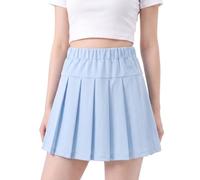 ouhos Mädchen Skort 6-13 Jahre Baumwolle mit Innenhose Faltenrock Tennisrock Atmungsaktiv Schulsport Kurz (DE/NL/SE/PL, Alter, 6 Jahre, 7 Jahre, Blau)