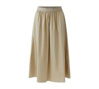 Oui - Ausgestellter Midi-Rock mit elastischem Logobund beige - Gr. - 38