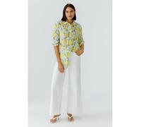 Oui Regular Fit Bluse im Allover-Look in Mint, Größe 42