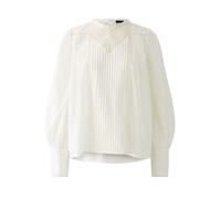 Oui Damen Bluse Reine Baumwolle a-Shape Uni Festlich, Freizeit, Business Rundhals Stehkragen Baumwolle