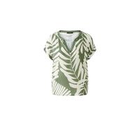 Oui - Blusenshirt Viskosepatch khaki stone - Gr. - 34