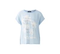 Oui - Blusenshirt Viskosepatch powder blue - Gr. - 38