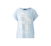 Oui - Blusenshirt Viskosepatch powder blue - Gr. - 38