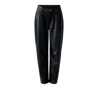 Oui Damen Hose Lederoptik Relaxed fit Uni
