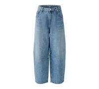 Oui - Jeans Barrel loose fit, cropped blue denim - Gr. - 36