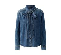 Oui Hemdbluse in Denim-Optik in Jeansblau, Größe 42