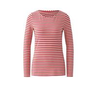 Oui Longsleeve mit geripptem Rundhalsausschnitt Modell 'SUMIKO' in Rosa, Größe 44