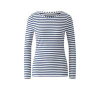 Oui - SUMIKO Langarmshirt blue white - Gr. - 38