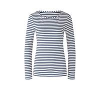 Oui - SUMIKO Langarmshirt elastische Cotton-Modalmischung dk blue white - Gr. - 38