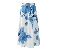 Oui - Maxirock reine Baumwolle blue white - Gr. - 34