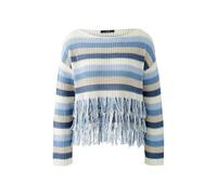 Oui Damen Pullover Baumwollmischung lässig geschnitten Gestreift