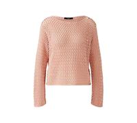 Oui Damen Pullover Baumwollmischung lässig geschnitten Uni Freizeit U-Boot-Ausschnitt ohne Kragen Baumwollmischung