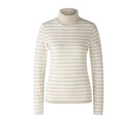 Oui Damen Pullover Baumwollmischung schmal geschnitten Gestreift