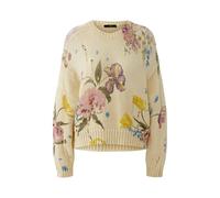Ouí Damenpullover lässig geschnitten Floral Offwhite/Rot Größe 42