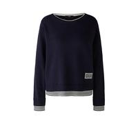 Oui Damen Pullover Leeza Reine Baumwolle lässig geschnitten Uni Freizeit Rundhals Blende Baumwolle