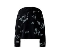 Oui Damen Pullover oversized geschnitten Wording
