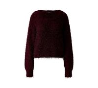 Oui Strickpullover aus Effektgarn mit Rundhalsausschnitt in Bordeaux, Größe 44