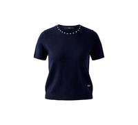 Oui Regular Fit Strickpullover mit Woll-Kaschmir-Anteil in Dunkelblau, Größe 38