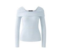 Oui Damen Pullover Viskosemischung schmal geschnitten Gestreift