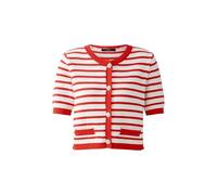 Oui Damen Strickjacke reine Baumwolle schmal geschnitten Gestreift