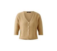 Oui Damen Strickjacke schmal geschnitten Uni Freizeit V-Ausschnitt Blende Wollmischung