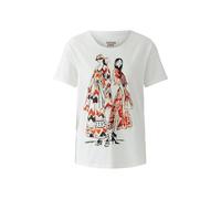 Oui Damen T-Shirt Boxy geschnitten Platziertes Motiv