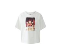 Oui - T-Shirt - Größe 42 DAMEN - weiß