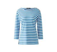 Oui Damen T-Shirt SUNALA Reine Baumwolle gerade geschnitten Gestreift