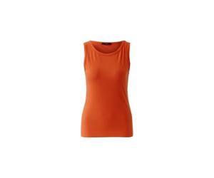 Oui - FILIZ Top elastische Viskoserippe burnt tangarine - Gr. - 40