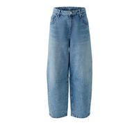 Oui - Jeans Barrel loose fit, cropped blue denim - Gr. - 36